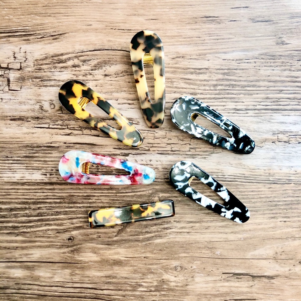 Acrylic Multi-Colored Hair Clips Barette Clips - Picture 4 of 5